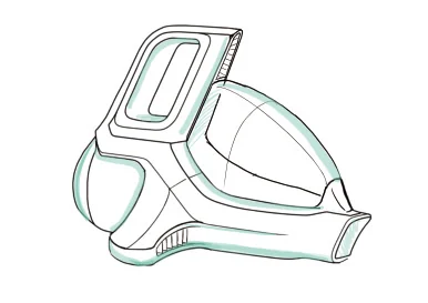Vacuum cleaner form exploration sketch 1