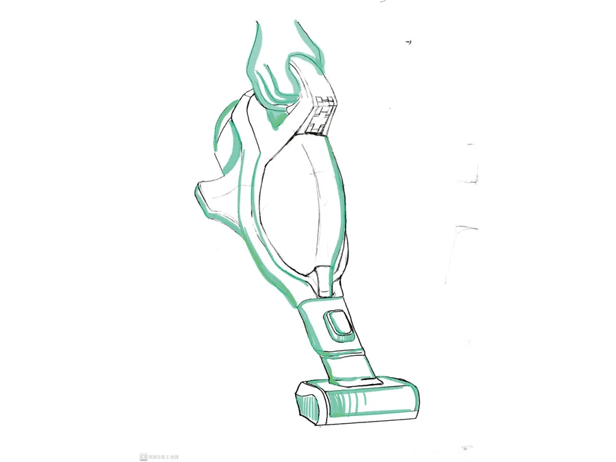Vacuum cleaner form exploration sketch 9
