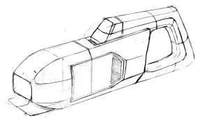Vacuum cleaner form exploration sketch 10