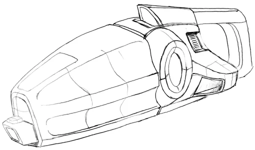 Vacuum cleaner form exploration sketch 12